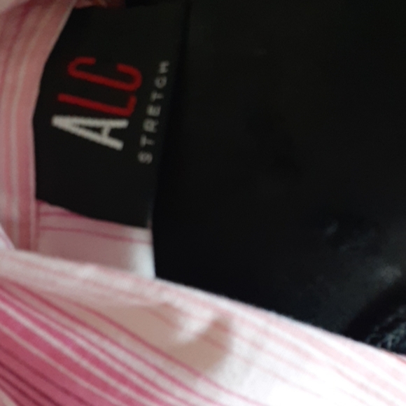 A.L.C Ladies Pink Stretch Button Down Blouse M - Picture 7 of 8
